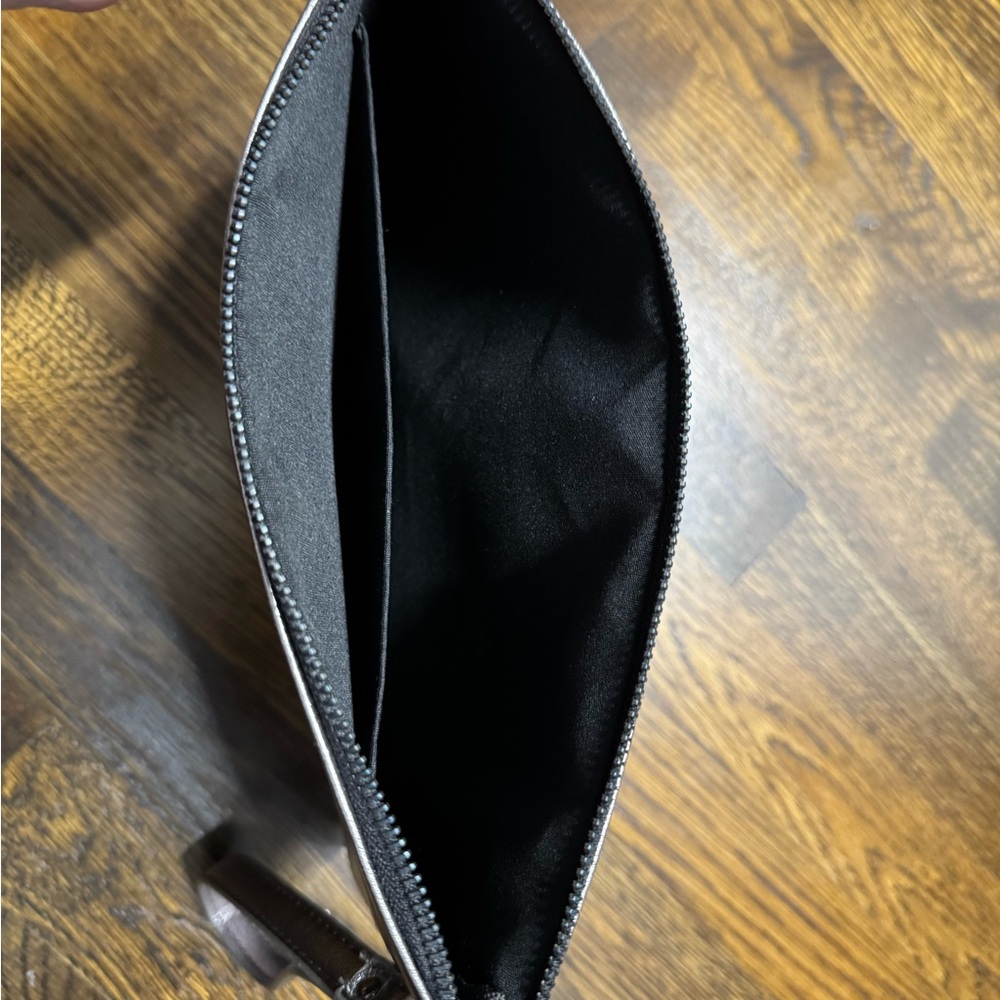 Metallic Silver Pouch with Text - Picture 3 of 5